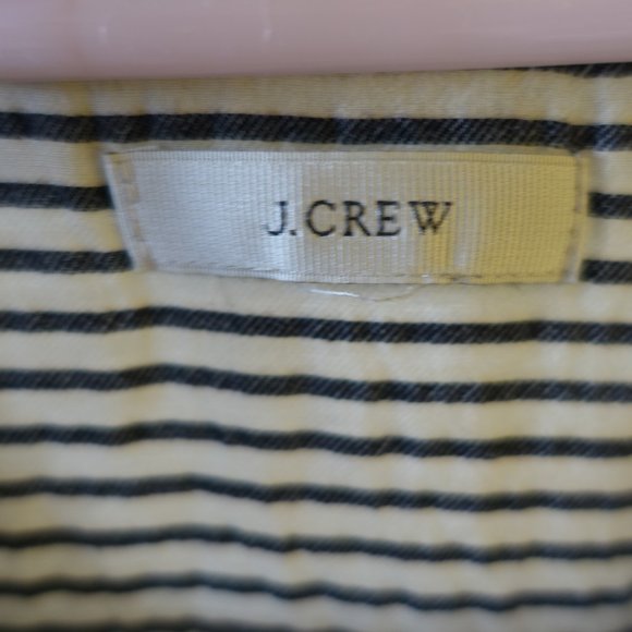 J Crew #08244 Embroidered Peasant  Stripe popover top Black Red Blouse 0 XS - Picture 11 of 16